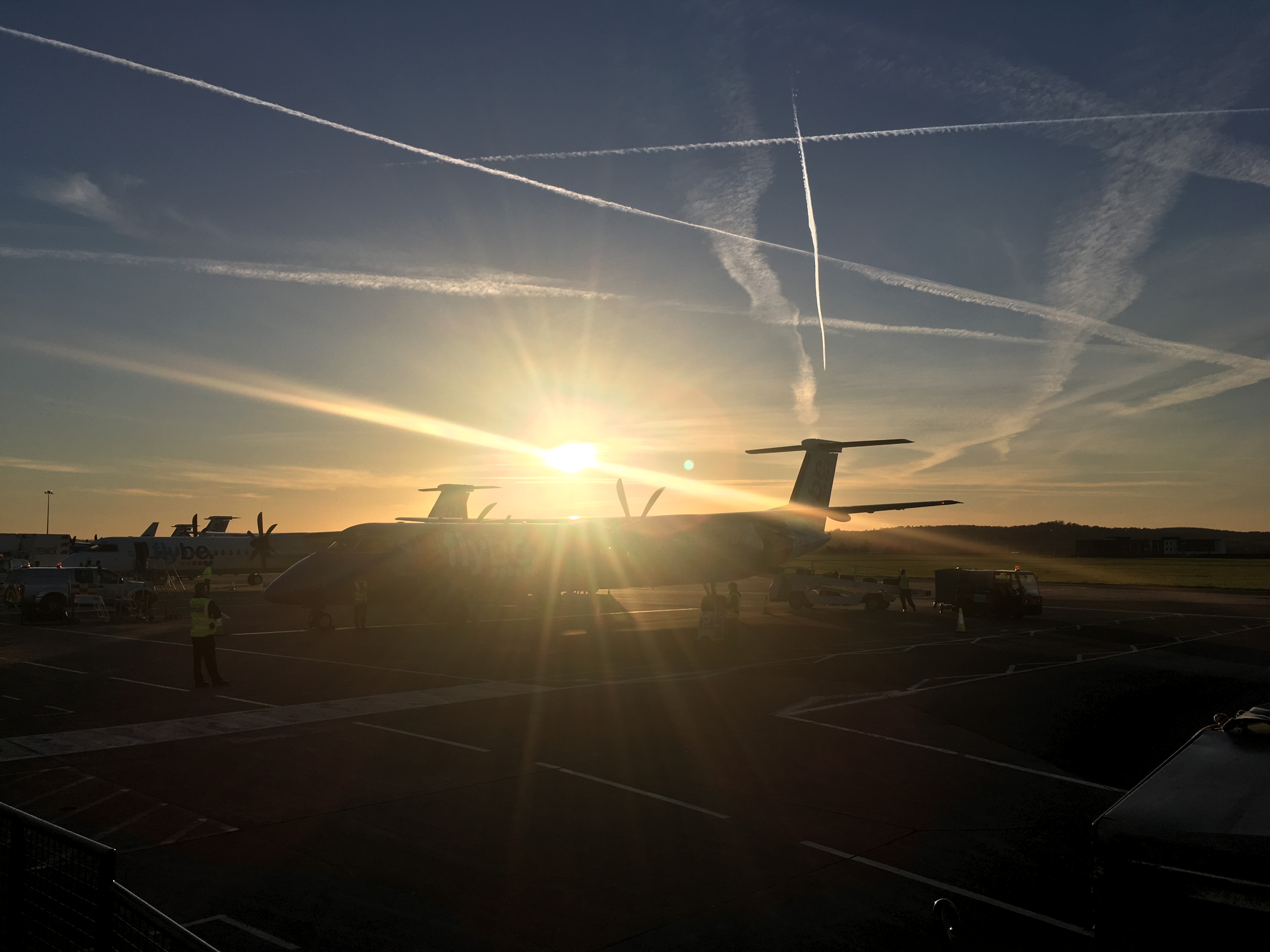 Flybe plane at Exeter Airport