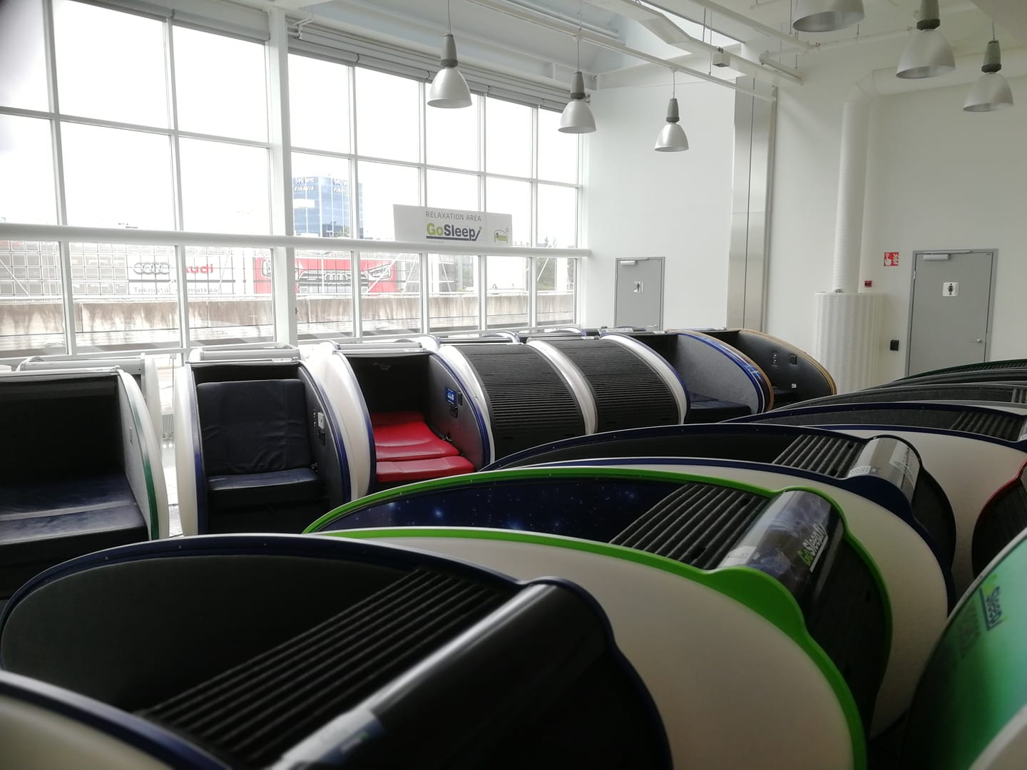 Sleeping pods at Helsinki Airport