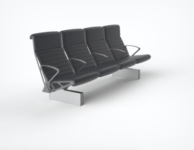 OMK | Trax High Back, Fully Upholstered with arms throughout and extruded foot
