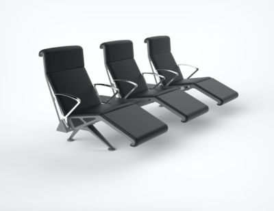OMK | Trax High Back and footrest, fully upholstered with chrome arm finish