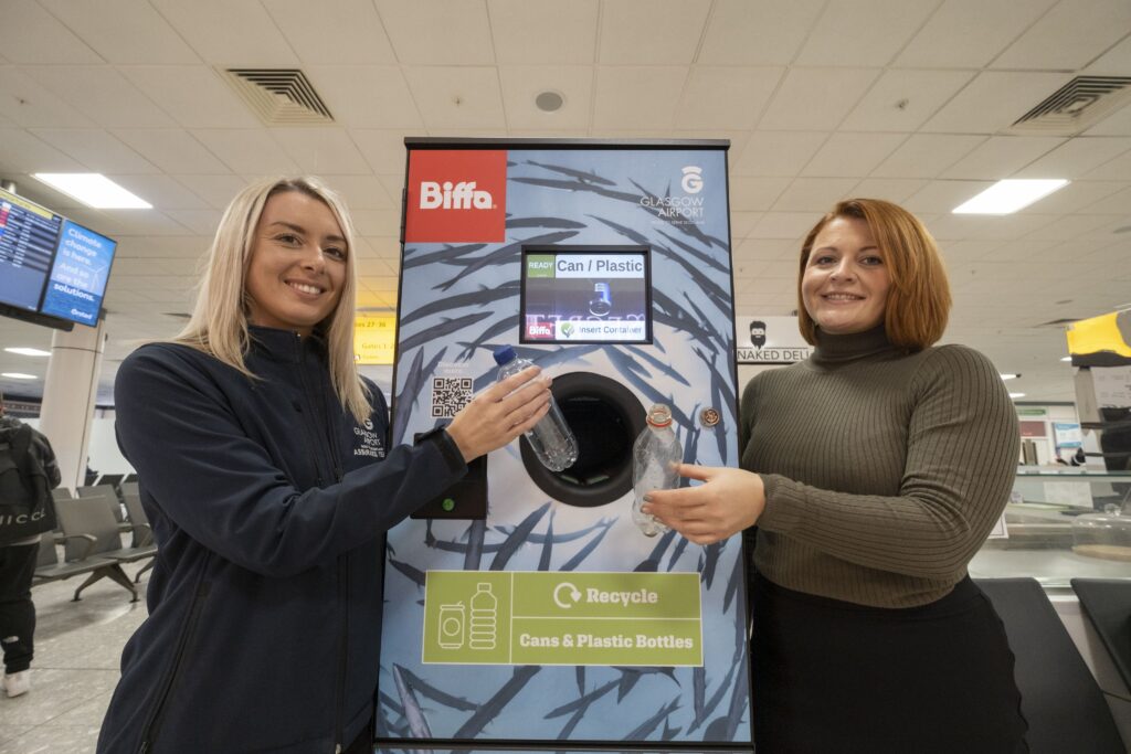 reverse vending machines glasgow airport