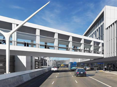 LAX Installs Bridge Structure to Connect Automated People Mover Station