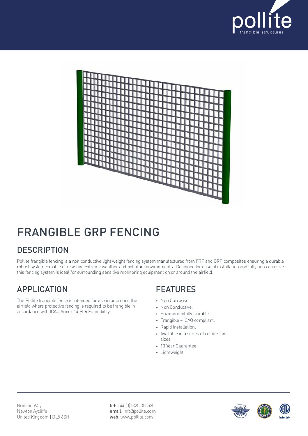 Frangible GRP Fencing