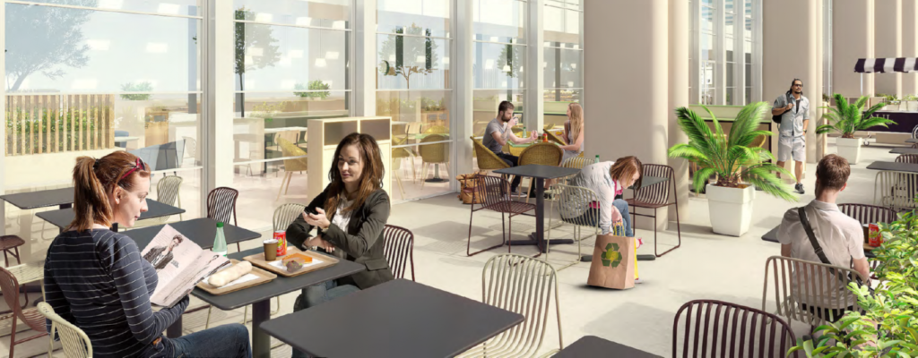 A simulation of the new foodservice area at Marseille Provence Airport