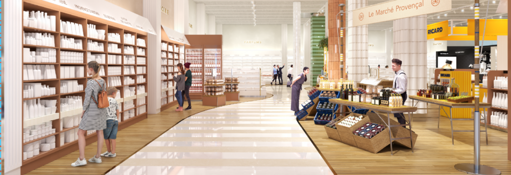 A digital mock up of the new retail section of Marseille Provence Airport
