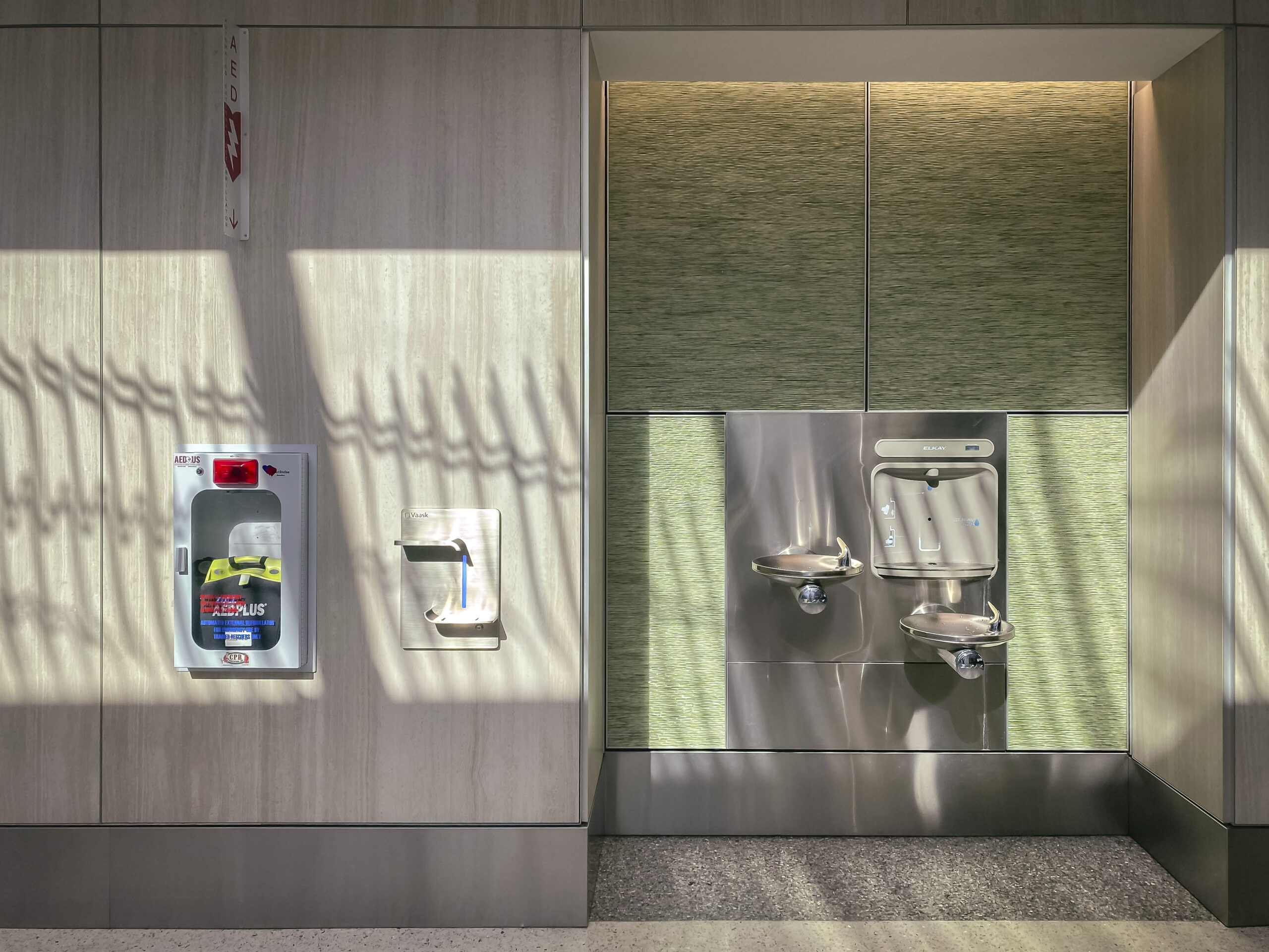 The Nashville International Airport installed Vaask's touchless hand sanitizing fixtures because of their easy maintenance, as there are no batteries to change and an app alerts staff when it’s time to refill
