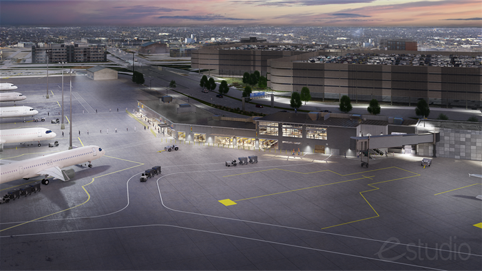 The airport’s Ground Load Facility, which was designed by Atkins, will be built south of Terminal A