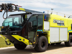 An image of the Oshkosh Striker® Volterra™ 6x6 Aircraft Rescue and Fire Fighting hybrid electric vehicle