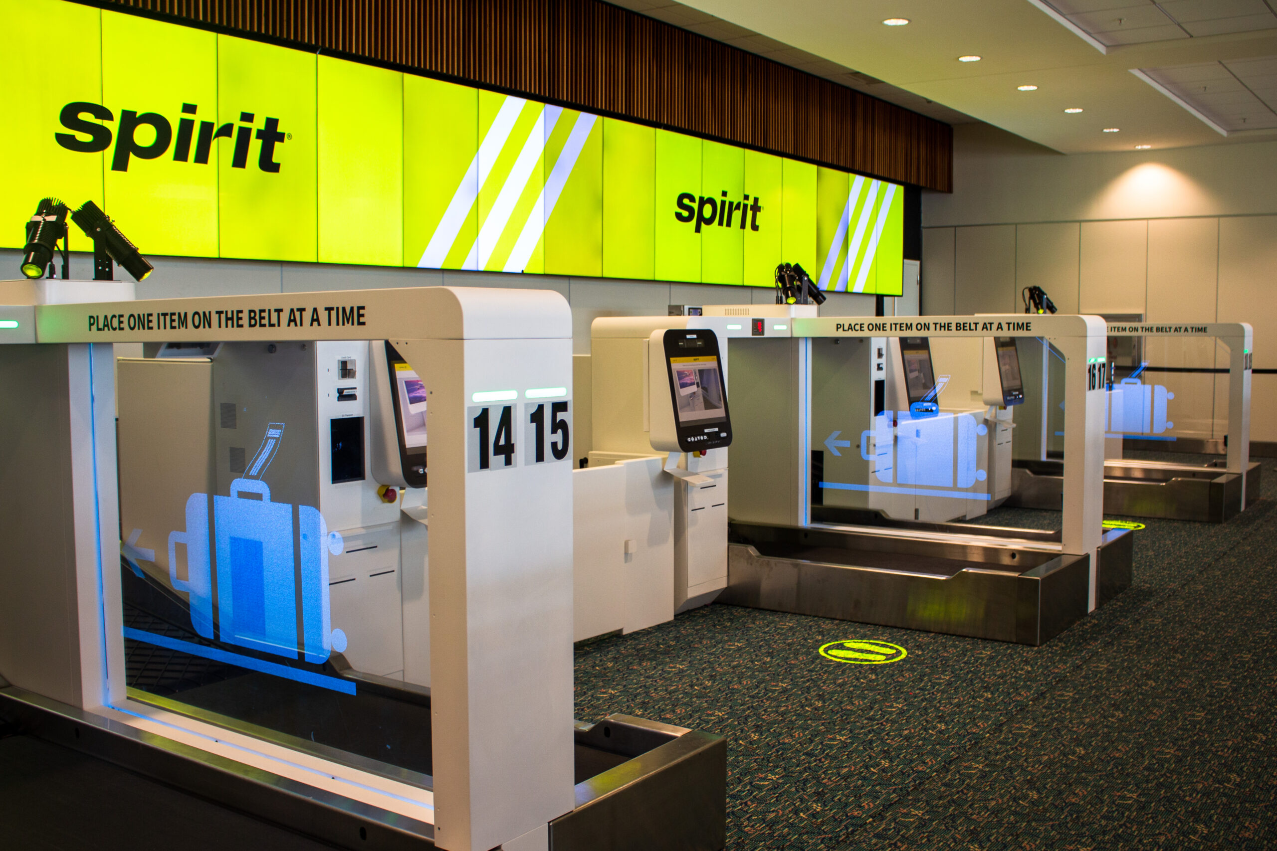 Spirit checked sales bag at airport