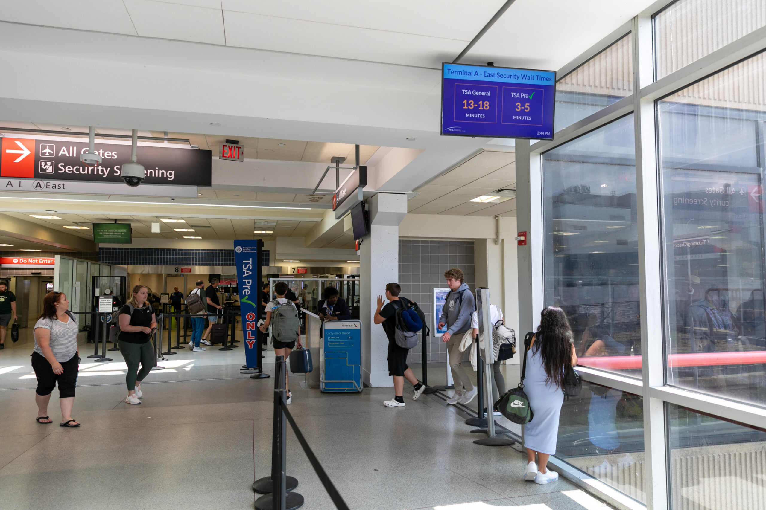 PHL's queue management system at its Terminal A-East checkpoint