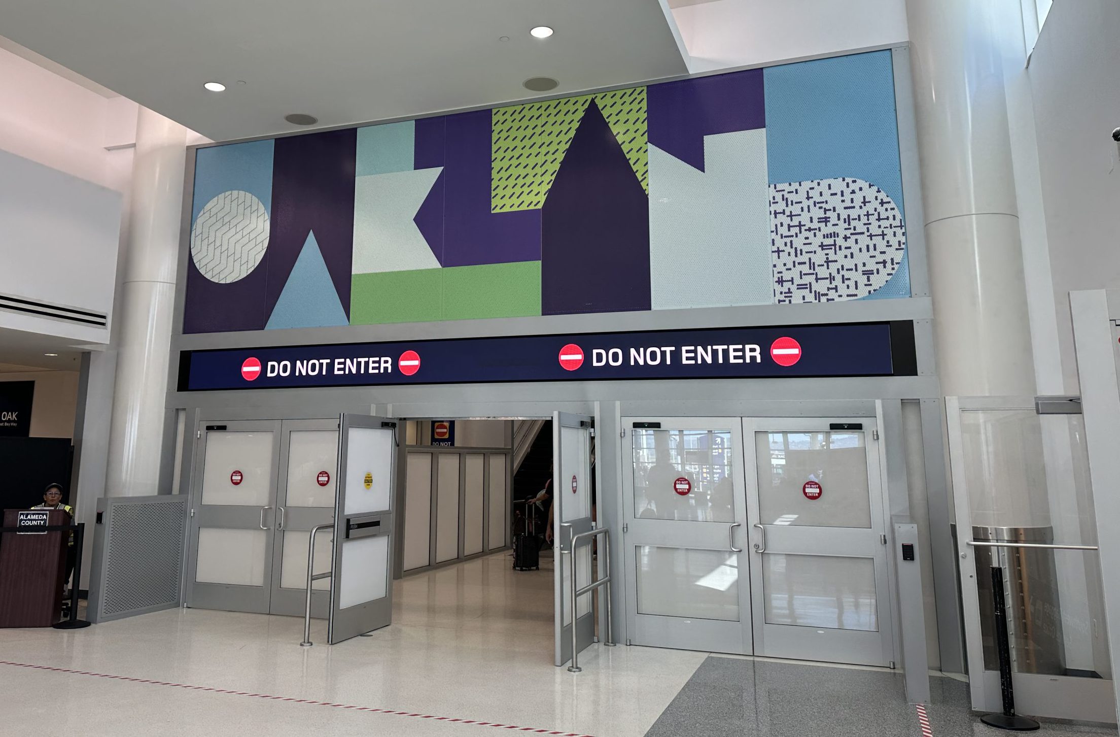 The public side of the new security exit at OAK Terminal 2