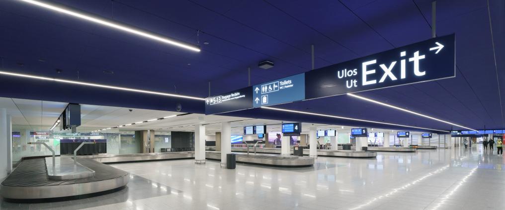 The new centralised baggage claim hall has now been completed