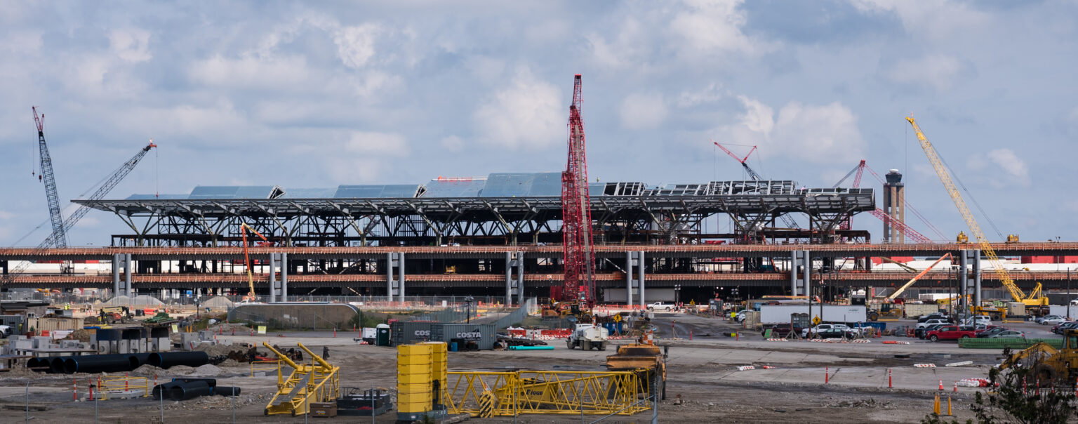 The Terminal Modernization Program at Pittsburgh International Airport passed the halfway point of construction in September 2023
