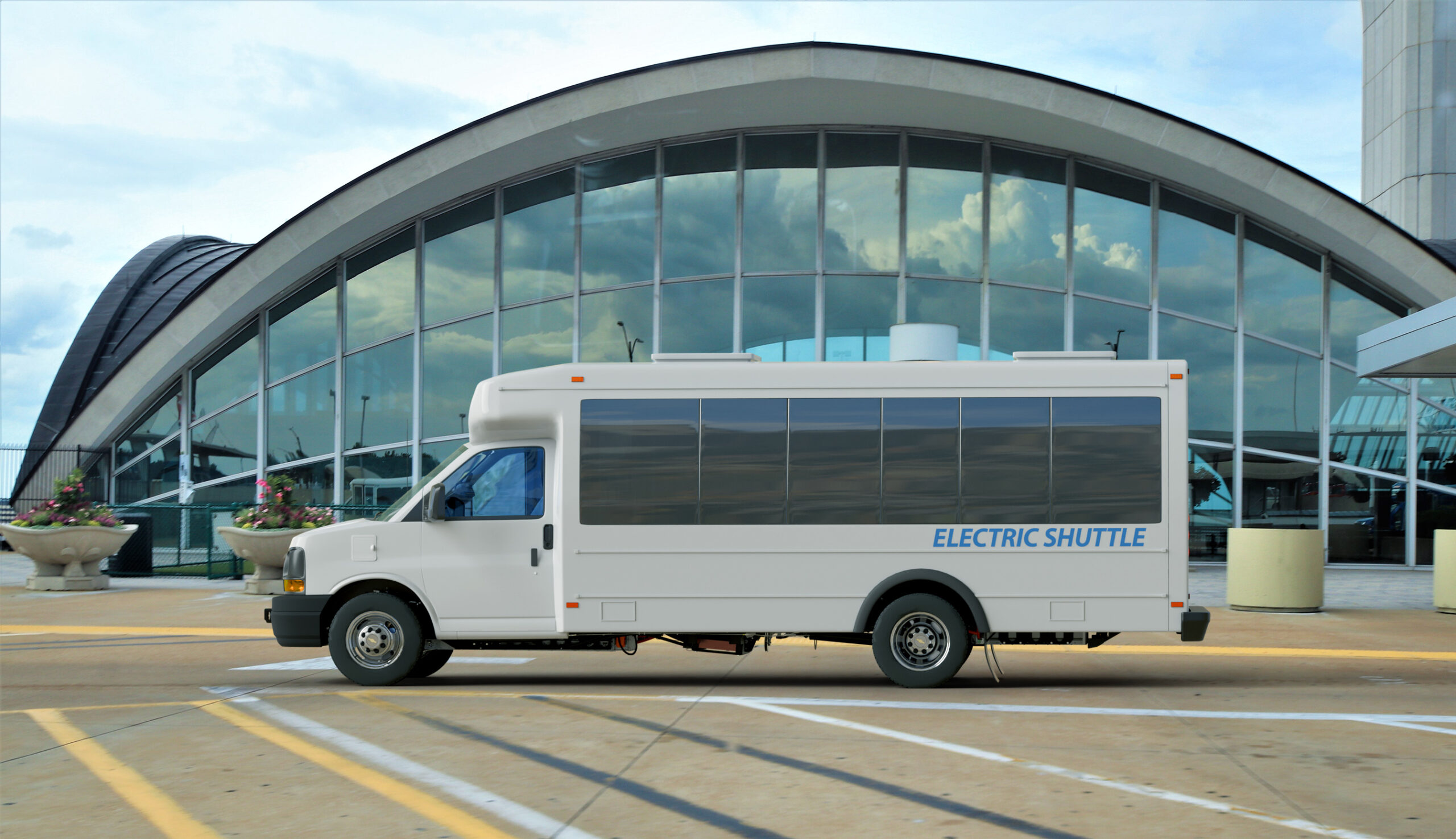 Lightning eMotors’ electric shuttle buses will provide emissions-free inter-terminal transportation at St. Louis Lambert International Airport