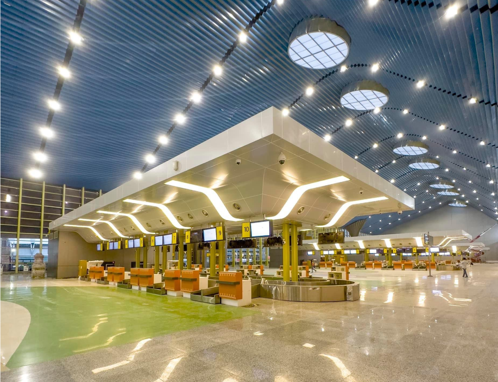 The interior of Chennai International Airport’s (MAA) new terminal