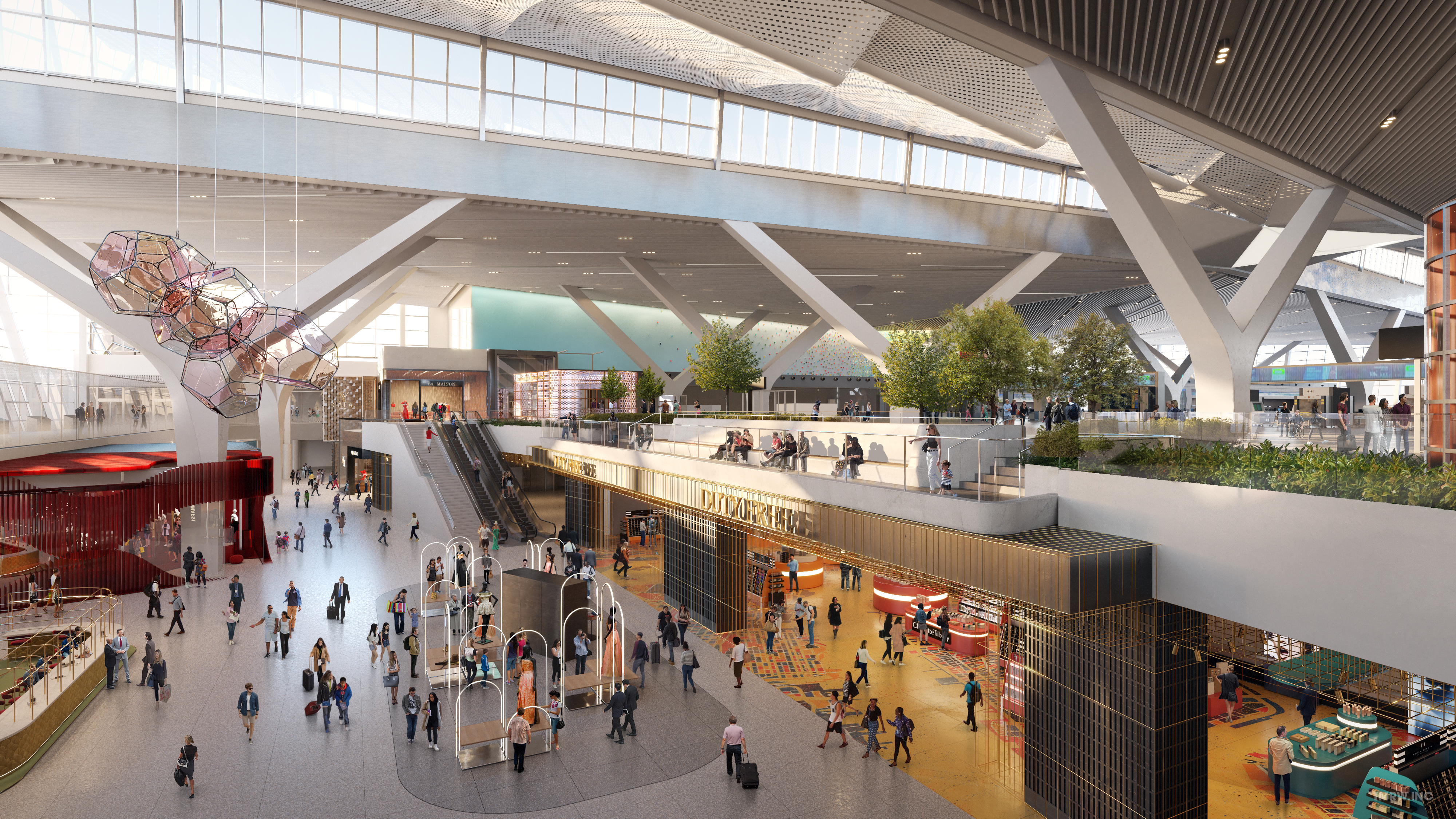 A rendering of retail space at the New Terminal One