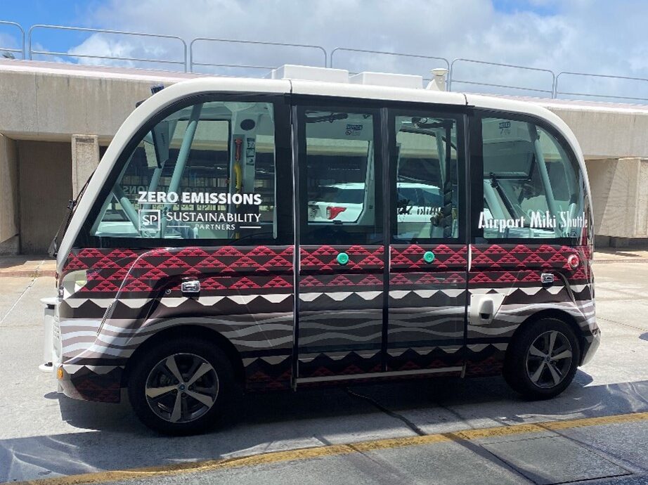 The electric autonomous shuttle supplied by Beep