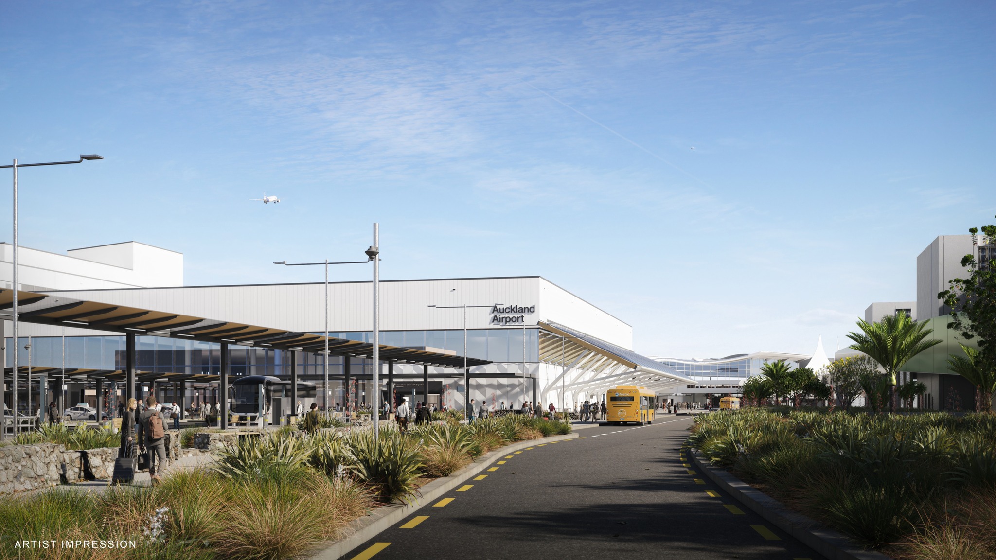 An exterior rendering of the new terminal