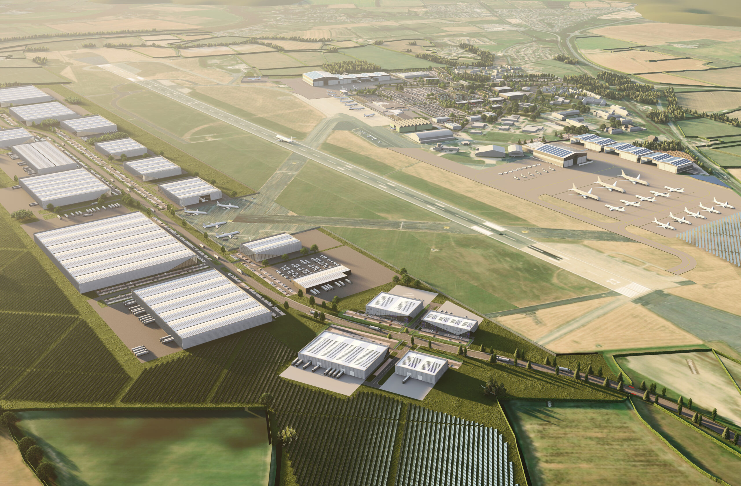 CGI of how the developed Business Park North and South will look