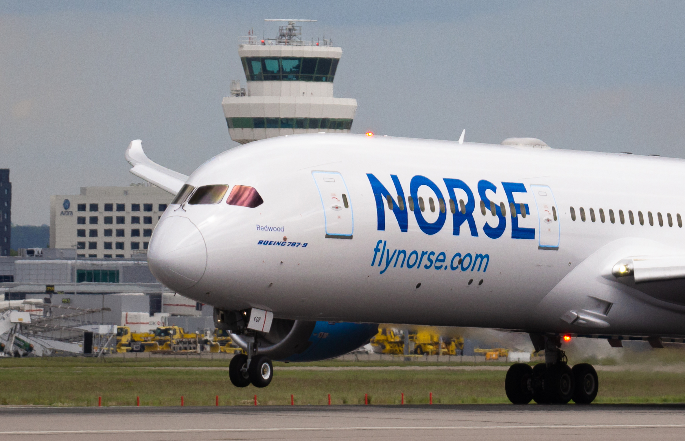 First Norse Boeing 787 Dreamliner taking off from Gatwick to New York