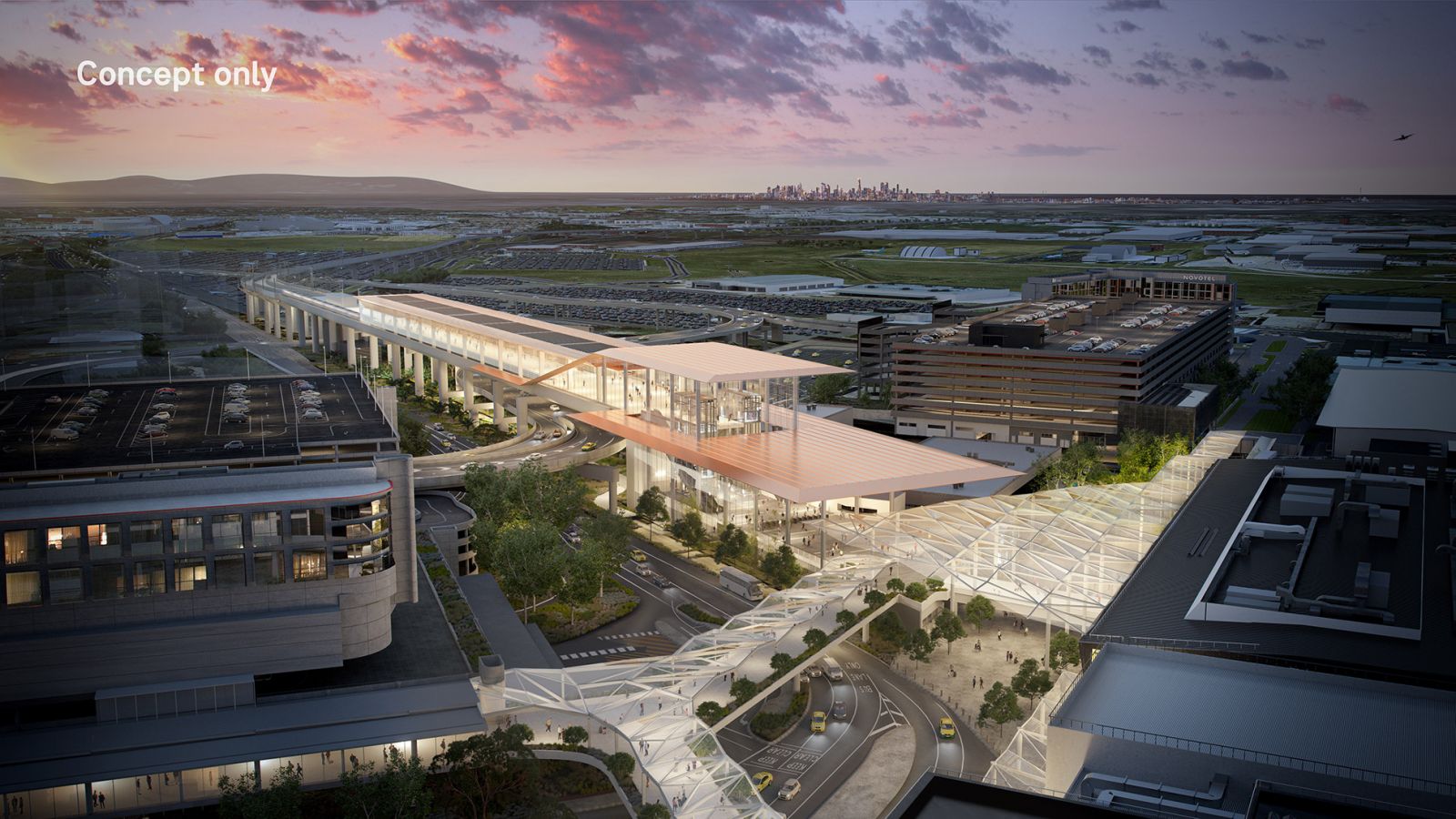 Airport Station. Concept design only — subject to planning and environmental approvals and stakeholder engagement.