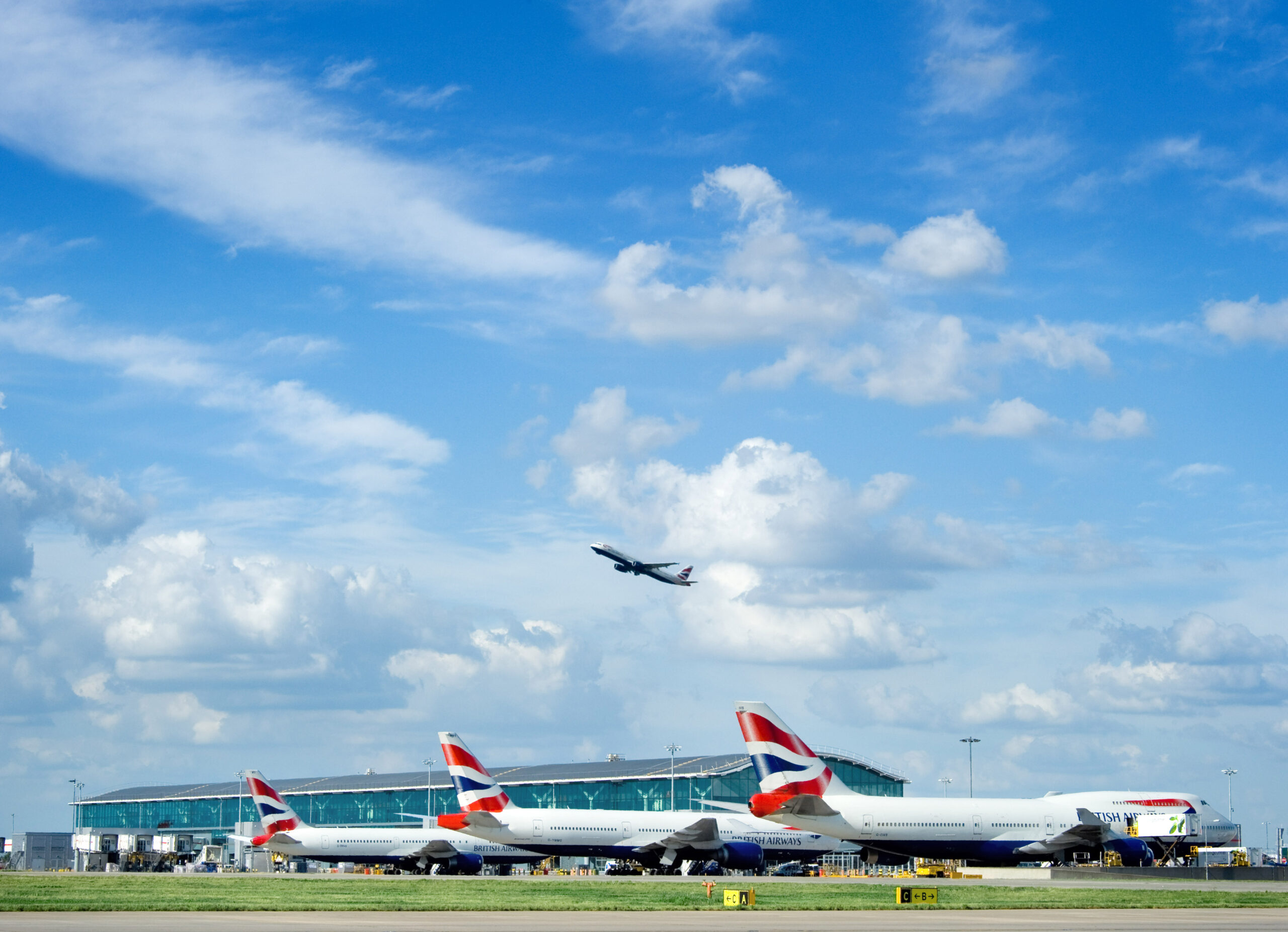 Heathrow Airport, Terminal 5C (satellite 2) viewed from airfield