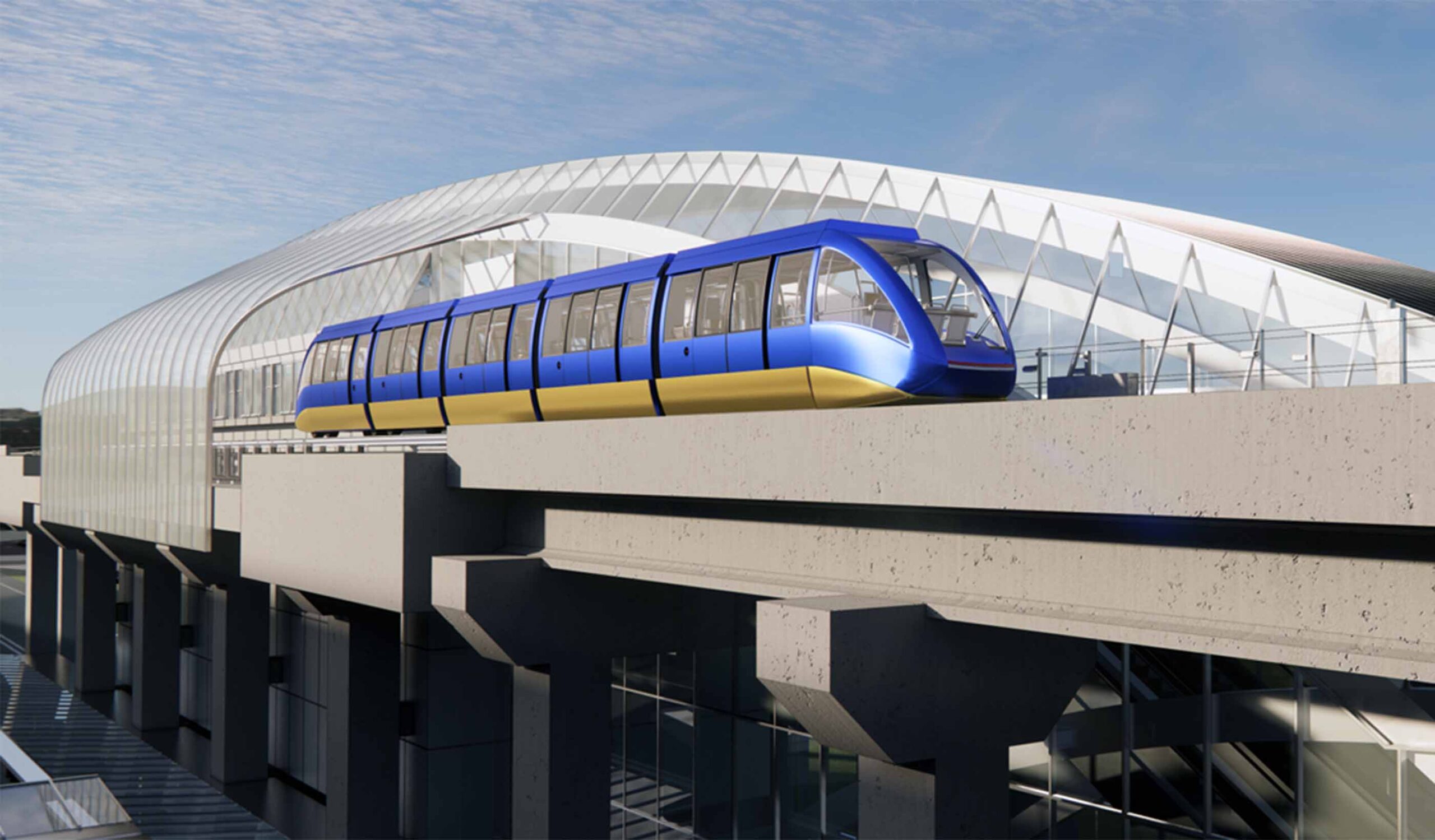 A rendering of the new Newark AirTrain