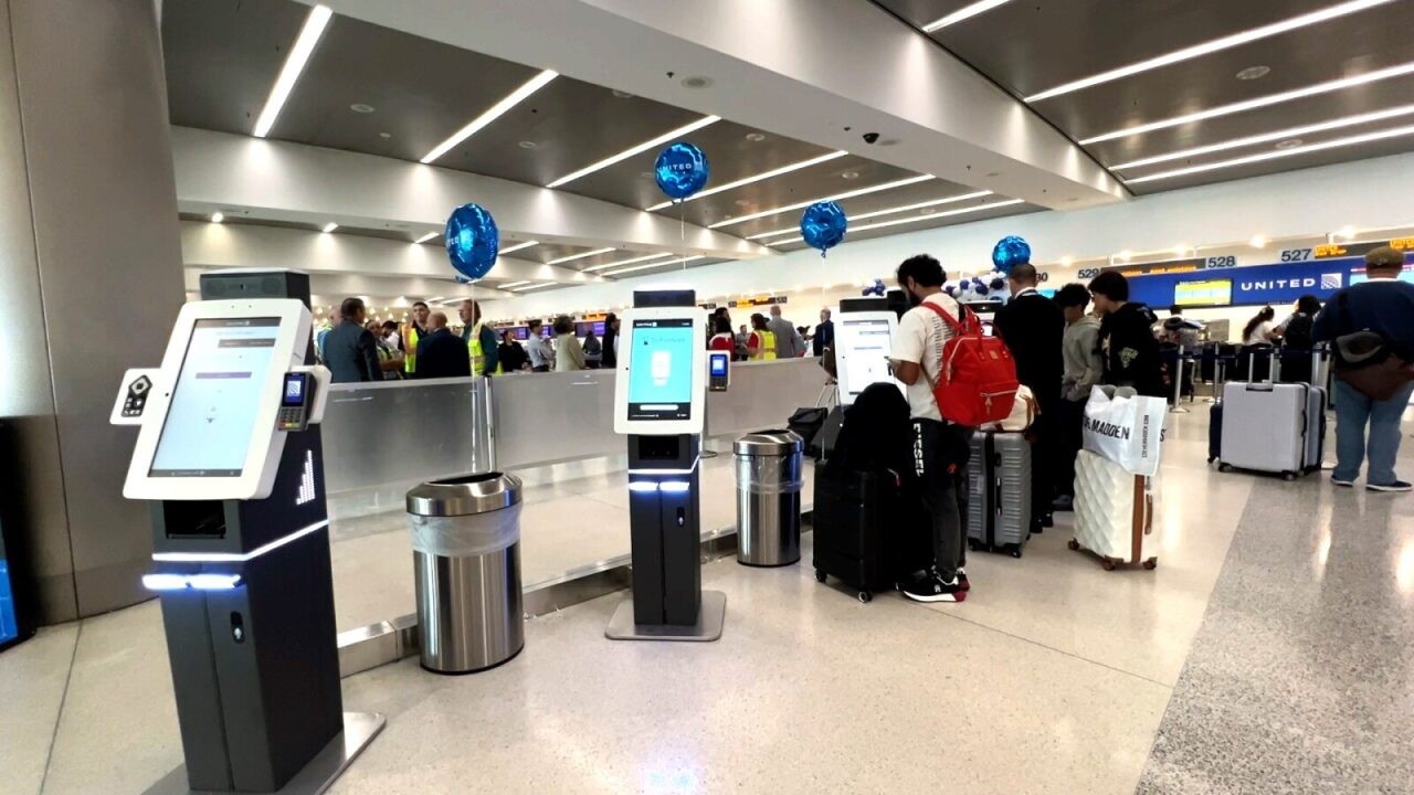 United Airlines' new check-in lobby at MIA