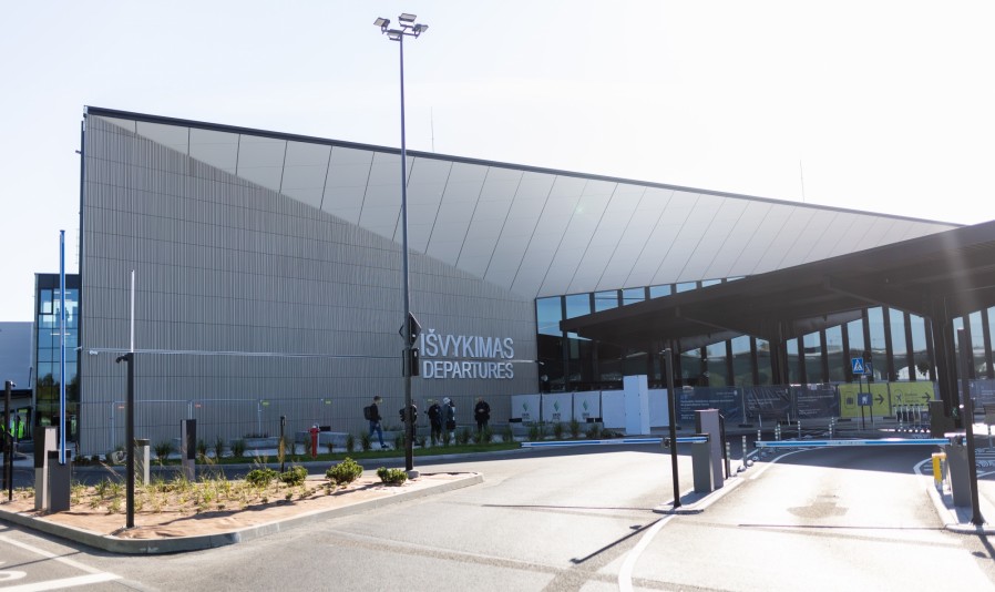 The exterior design of the new departures terminal