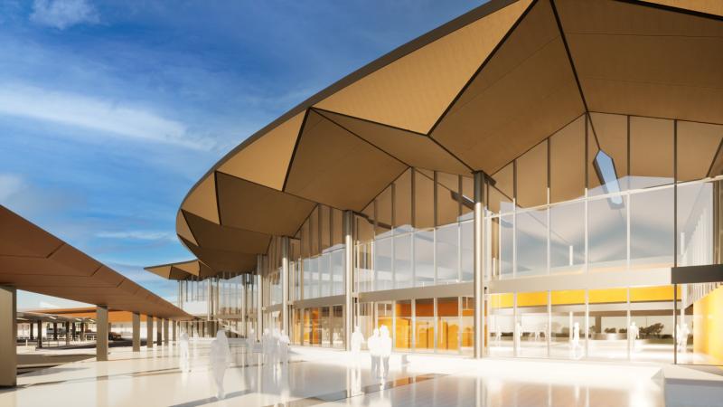 Render of international terminal at Newcastle Airport