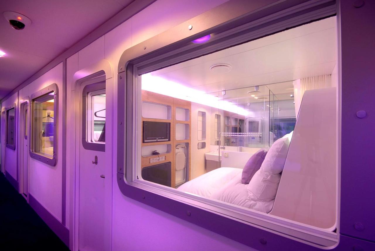 YOTELAIR cabins provide peace and quiet from the airport environment