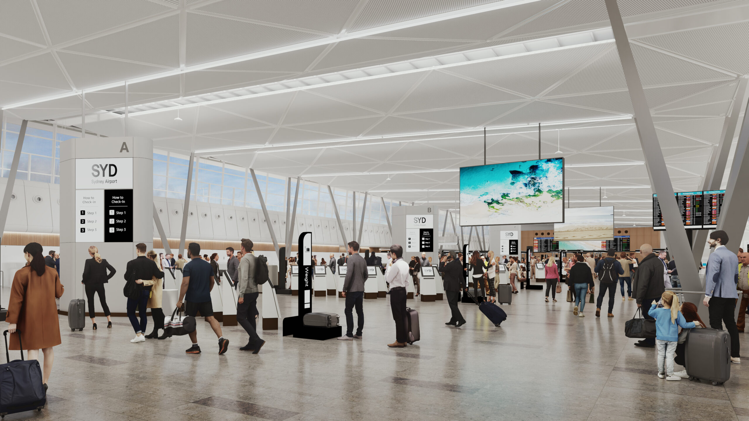 Sydney T2 Domestic Terminal Check-in - Render