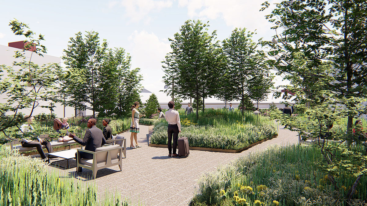 The design for an outdoor terrace