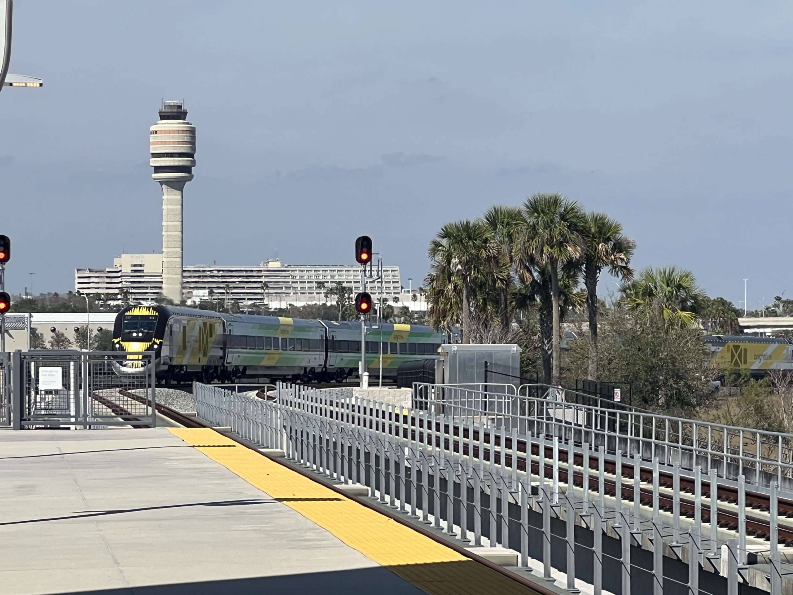 A Brightline train at MCO