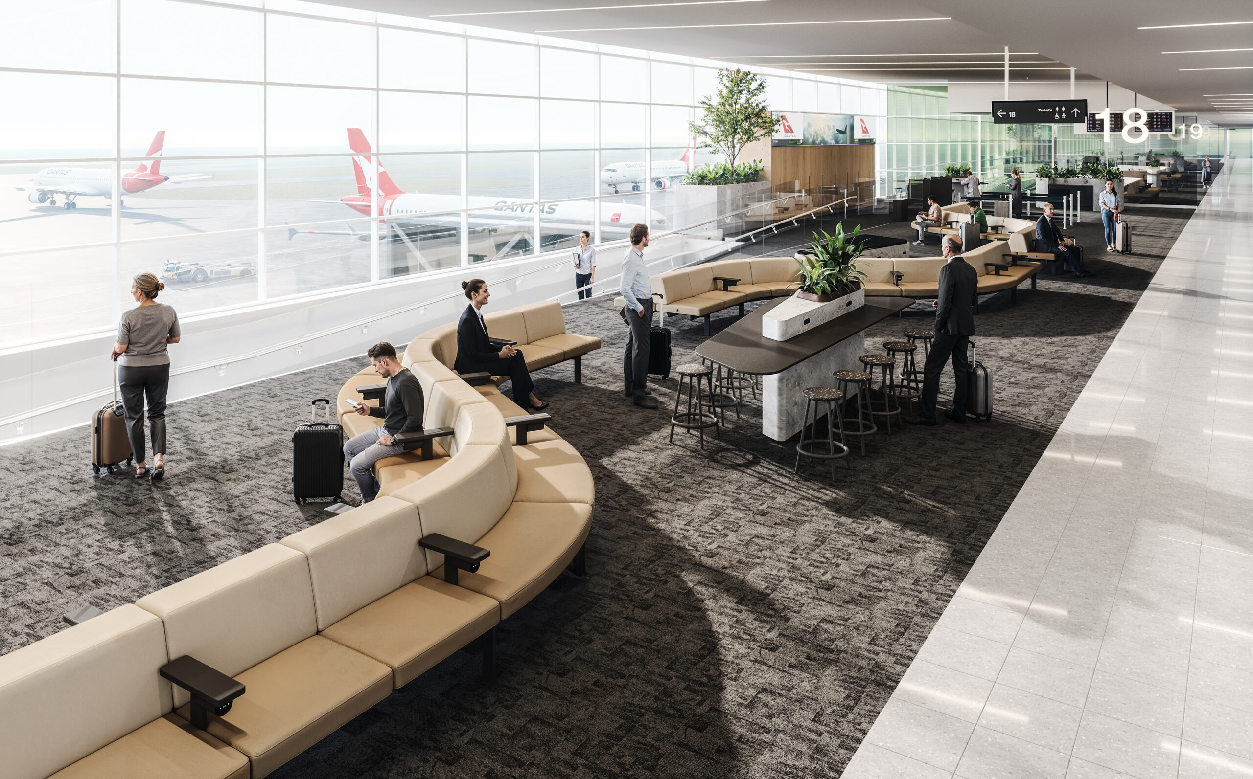 International departure gate 