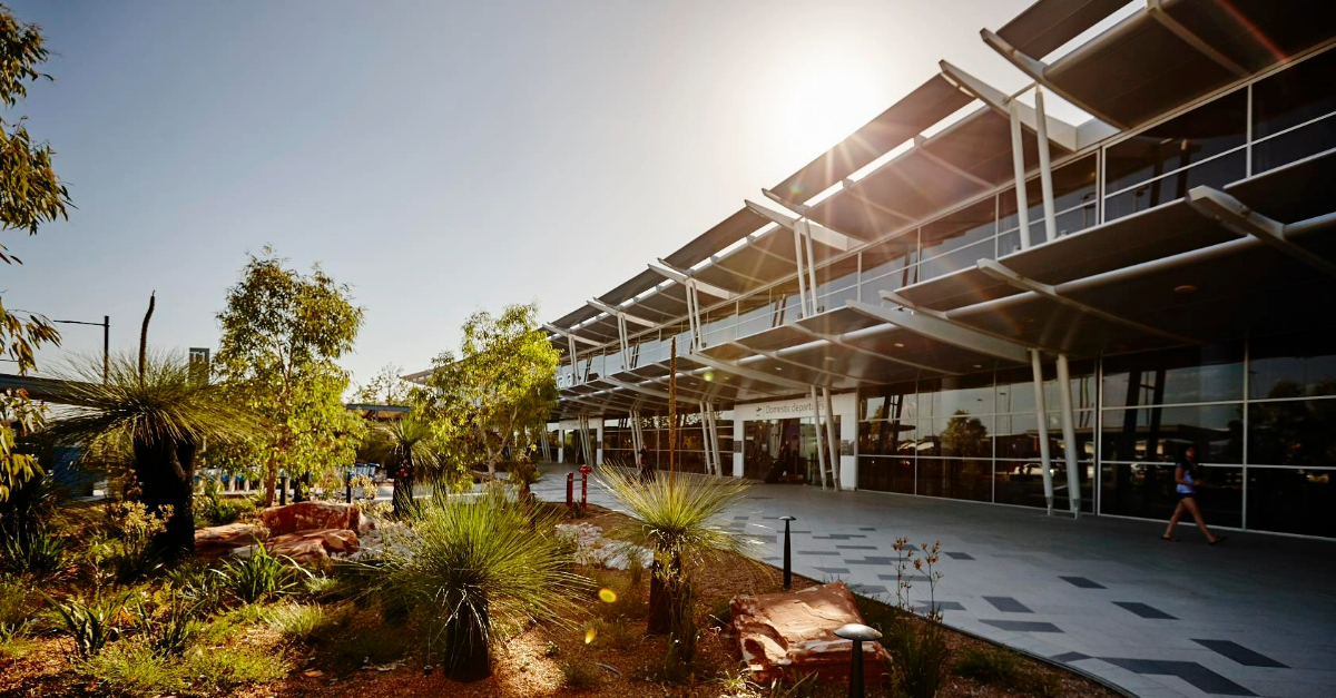 An image of the exterior of Perth Airport
