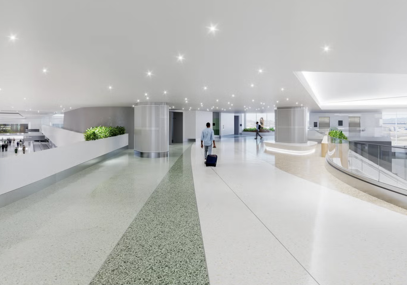 A rendering of the new Terminal 3 West mezzanine