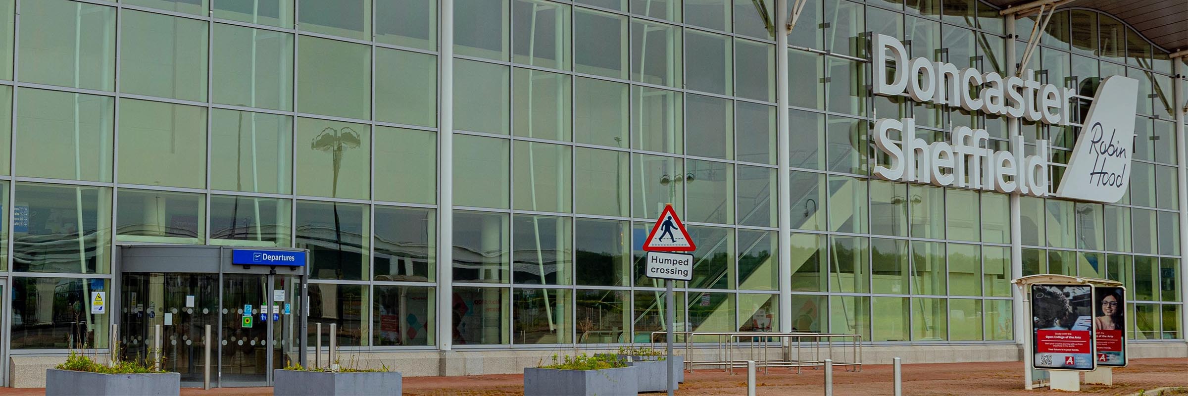 The entrance to Doncaster Sheffield Airport