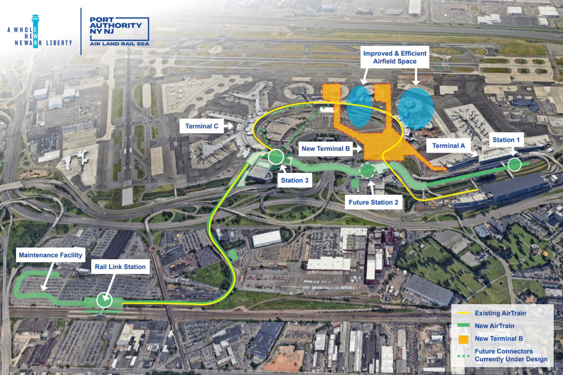 A map of the new AirTrain system