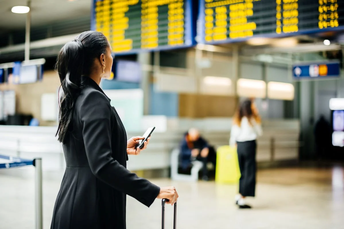 A woman at an airport