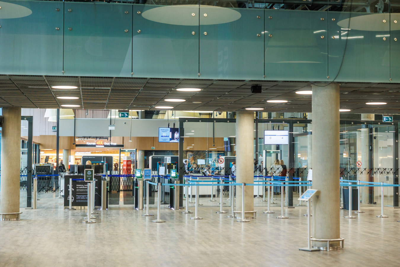 Kaunas Airport Security Lanes