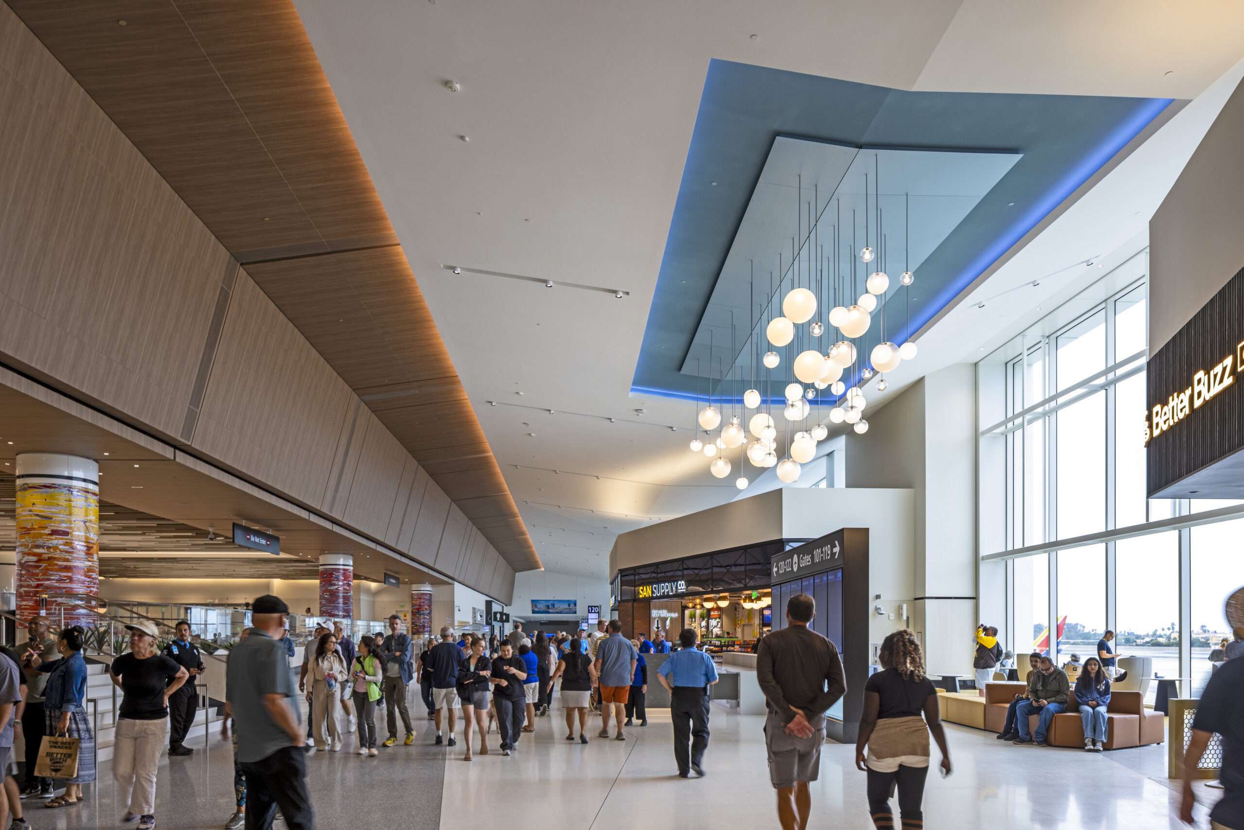 An artist rendering of the new Terminal 1 building interior