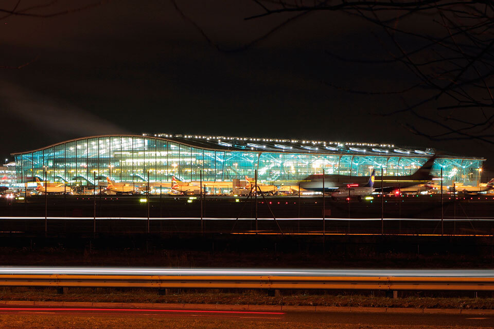 Heathrow Airport at night