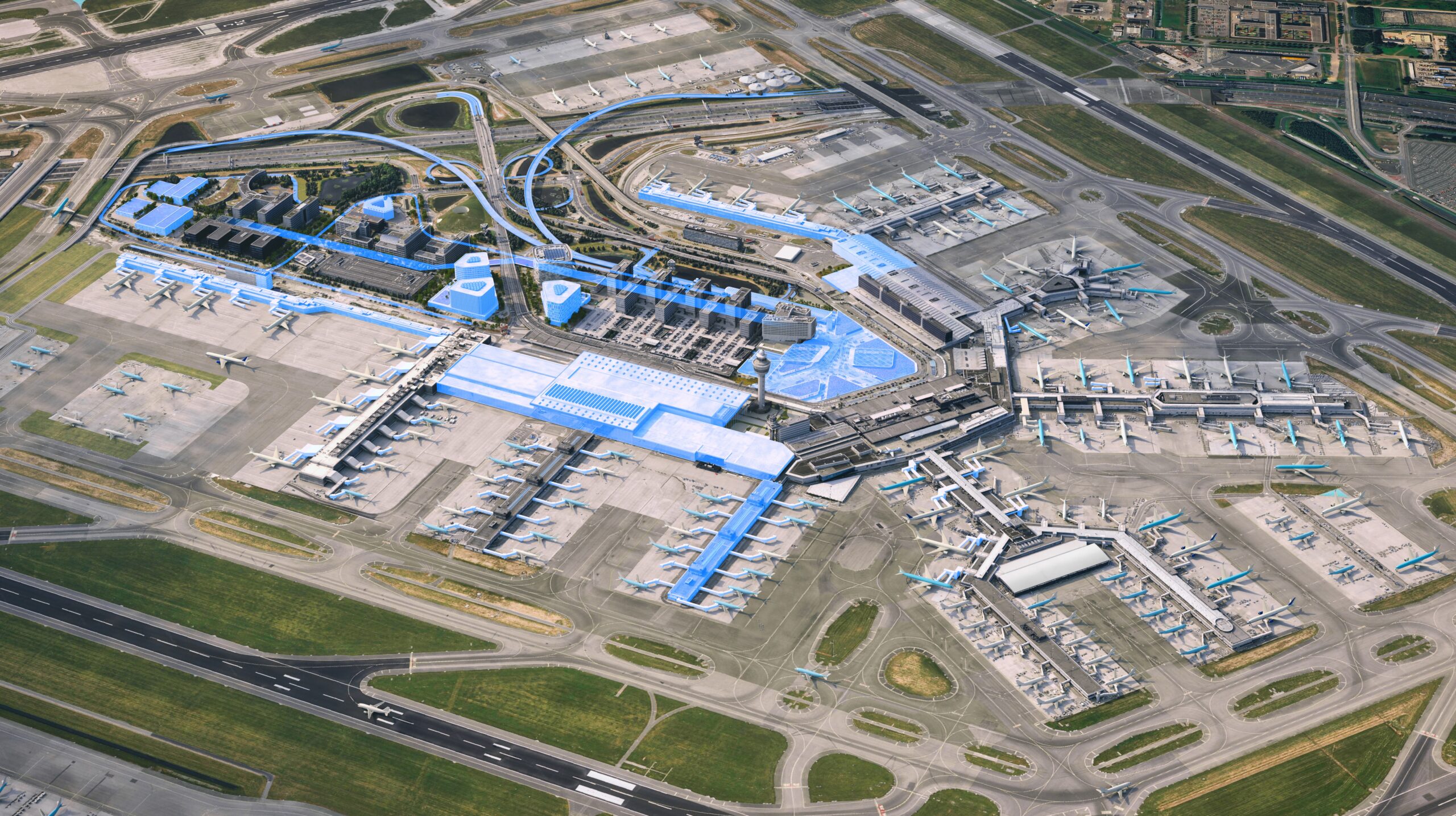 Schiphol Airport from above