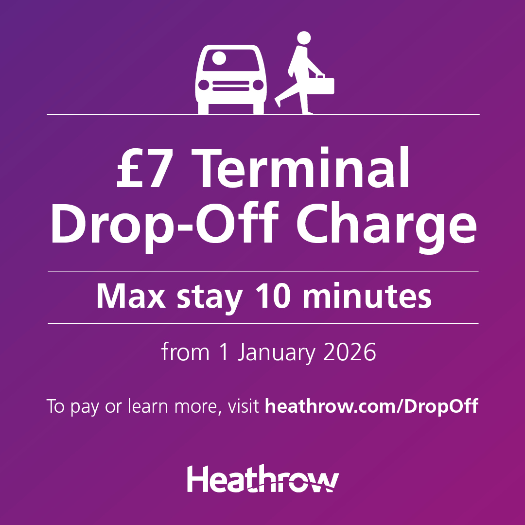 From 1 January 2026, the Terminal Drop-Off Charge will increase to £7