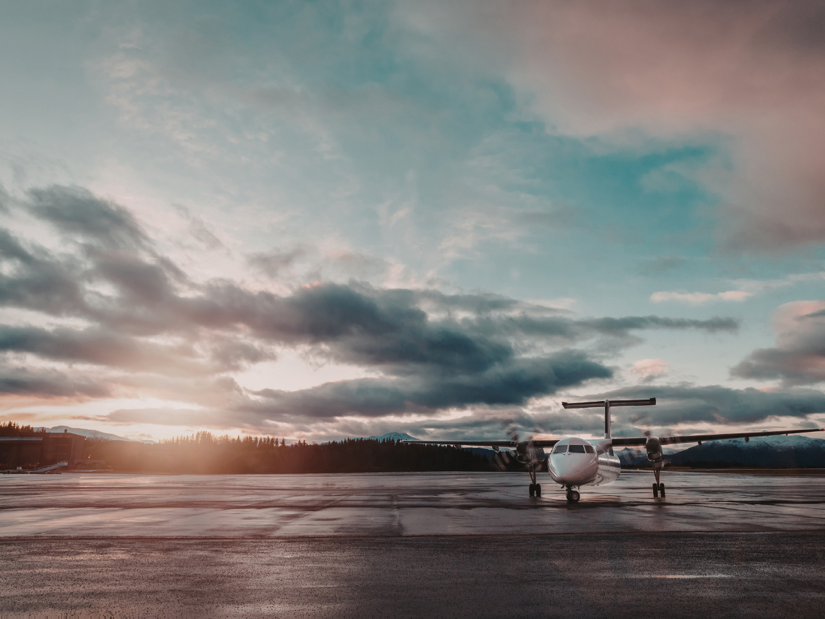 A plane on a runway