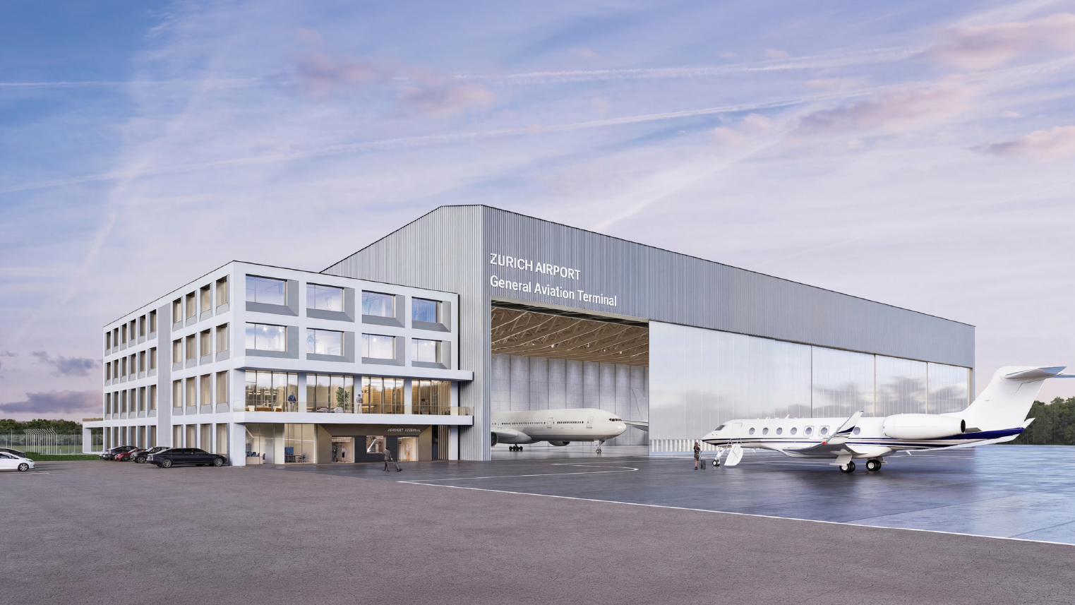 An artist impression of the new general aviation terminal