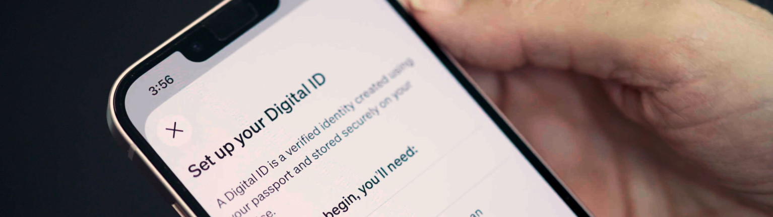 A phone showing digital ID information
