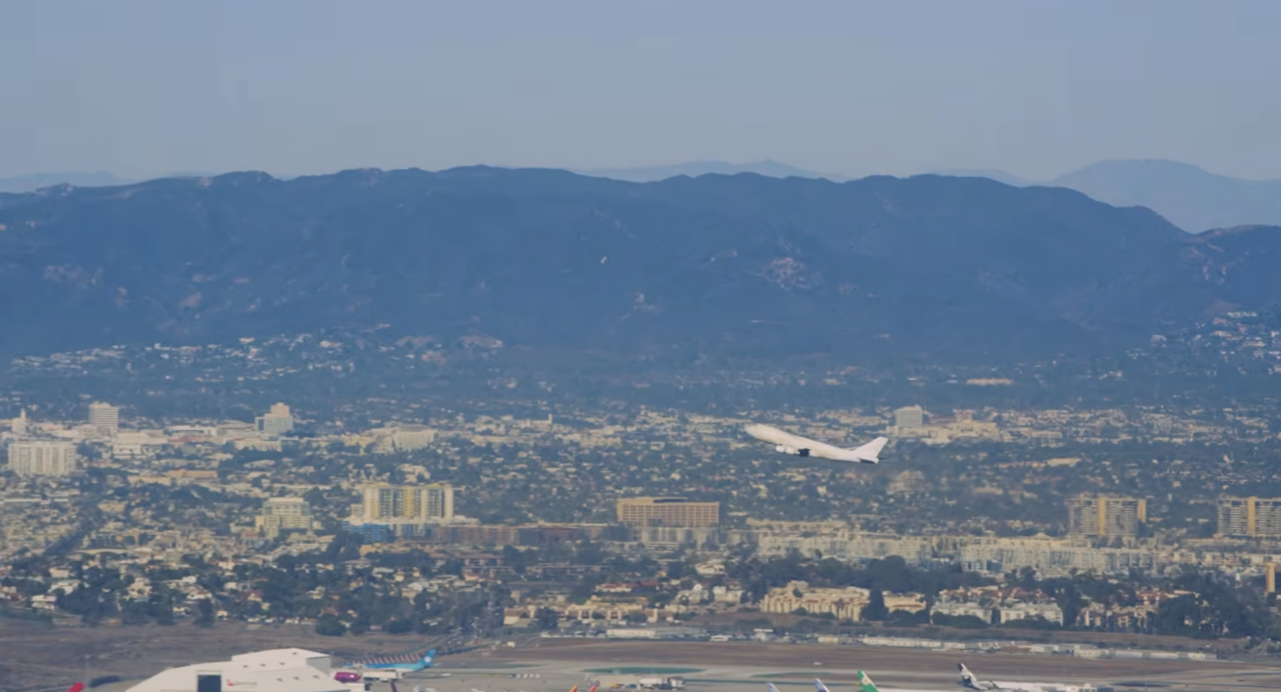 A plane taking off