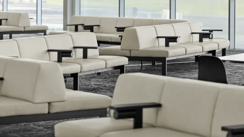 interior of airport lounge